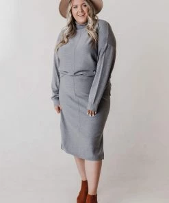 Vendor-unknown Plus Size Patty Sweater Skirt Grey