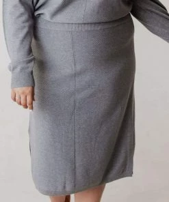 Vendor-unknown Plus Size Patty Sweater Skirt Grey