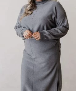 Vendor-unknown Plus Size Patty Sweater Skirt Grey