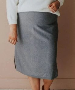 Vendor-unknown Plus Size Patty Sweater Skirt Grey