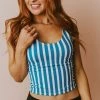 Lucy Avenue Barbados Tie Up Back Top Blue & White Stripes Swim 1 Lucy Avenue Barbados Tie Up Back Top Blue & White Stripes Swim