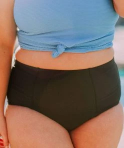 Lucy Avenue Beach Bum Bottom Black Plus Size