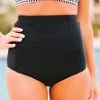 Lucy Avenue Plus Size Beach Bum High Waisted Bottom Black