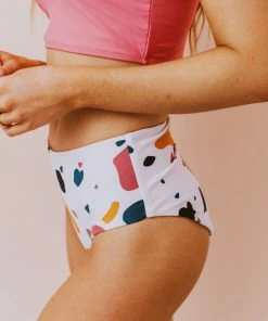 Lucy Avenue Breezy Reversible Mid Rise Bottom Flamingo And Utopia Swim