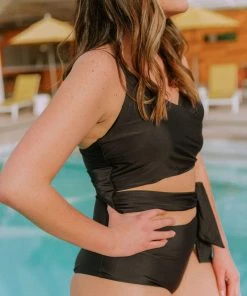 Lucy Avenue Swim Puerto Rico Cutout One Piece Black