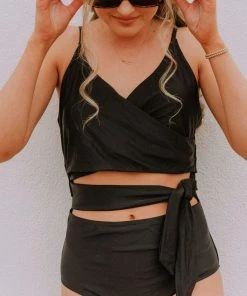 Lucy Avenue Swim Puerto Rico Cutout One Piece Black