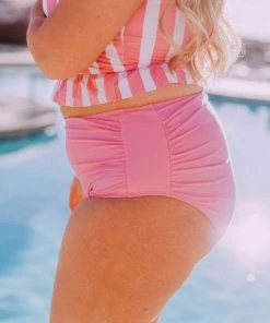 Lucy Avenue Rouched Mid Rise Swim Bottoms Kauai