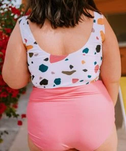 Lucy Avenue Swim Sun Kissed High Rise Bottom Flamingo