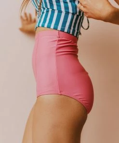 Lucy Avenue Swim Sun Kissed High Rise Bottom Flamingo