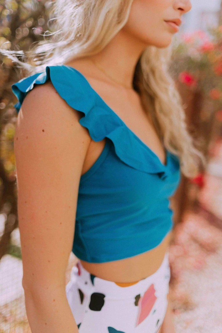 Lucy Avenue Tulum Ruffle Top Lagoon 7 Lucy Avenue Tulum Ruffle Top Lagoon