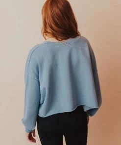 Vendor-unknown Caspian Cropped Sweatshirt Blue Tops