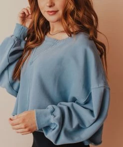 Vendor-unknown Caspian Cropped Sweatshirt Blue Tops