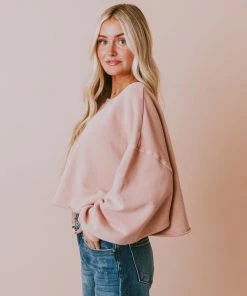 Vendor-unknown Tops Caspian Cropped Sweatshirt Dusty Peach