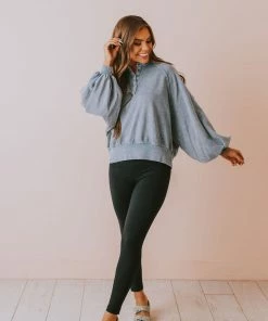 Vendor-unknown Elenoa 3/4 Snap Button Pullover Dusty Blue