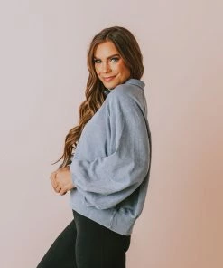 Vendor-unknown Elenoa 3/4 Snap Button Pullover Dusty Blue