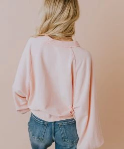 Vendor-unknown Elenoa 3/4 Snap Button Pullover Dusty Peach Tops