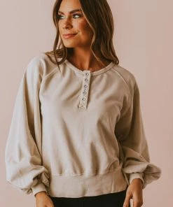Vendor-unknown Tops Hattie Long Sleeve Pullover Natural