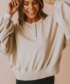 Vendor-unknown Tops Hattie Long Sleeve Pullover Natural