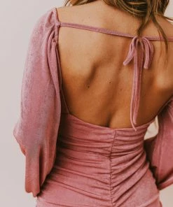 Lucy Avenue Dresses Elisabel Body Con Dress Dusty Pink