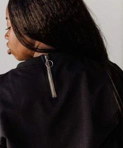 Vendor-unknown Tops Plus Size EXCLUSIVE! Ally Pocket Pullover With Back Zipper Black