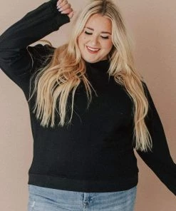 Vendor-unknown Tops Plus Size EXCLUSIVE! Ally Pocket Pullover With Back Zipper Black