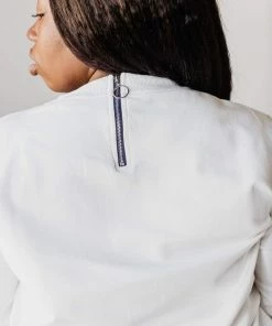 Vendor-unknown Plus Size EXCLUSIVE! Ally Pocket Pullover With Back Zipper Ivory