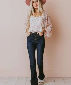 Vendor-unknown Tops Alice Floral Top Ivory/Pink