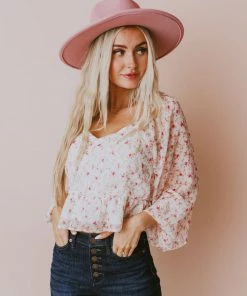 Vendor-unknown Tops Alice Floral Top Ivory/Pink
