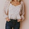 Vendor-unknown Tops Alice Floral Top Ivory/Pink