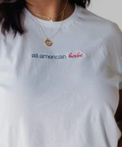 Tops All American Babe Embroidered Tee