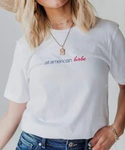 Tops All American Babe Embroidered Tee