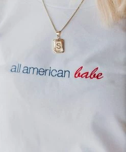 Tops All American Babe Embroidered Tee