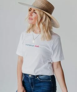 Tops All American Babe Embroidered Tee