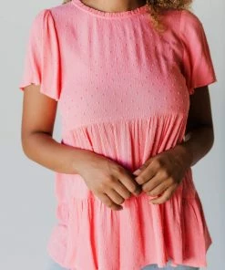 Tee Candice Swiss Dot Layered Peplum Tops