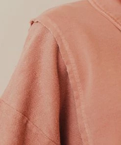 Vendor-unknown Dolly Button Up Sweatshirt Dusty Pink Tops