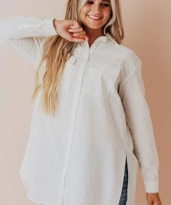 Vendor-unknown Tops Donnie Button Down Top Ivory