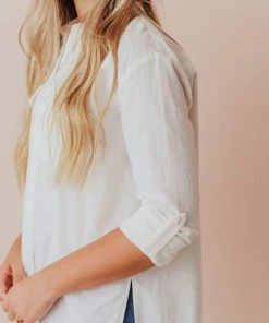 Vendor-unknown Tops Donnie Button Down Top Ivory