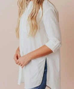 Vendor-unknown Tops Donnie Button Down Top Ivory