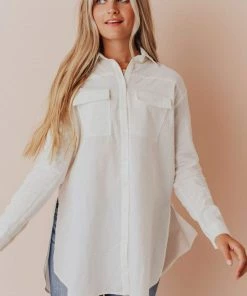 Vendor-unknown Tops Donnie Button Down Top Ivory
