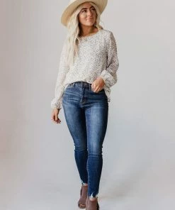 Vendor-unknown Evalyn Flocked Leopard Puff Sleeve Top Ivory Tops 15 Vendor-unknown Evalyn Flocked Leopard Puff Sleeve Top Ivory Tops