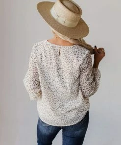 Vendor-unknown Evalyn Flocked Leopard Puff Sleeve Top Ivory Tops 14 Vendor-unknown Evalyn Flocked Leopard Puff Sleeve Top Ivory Tops