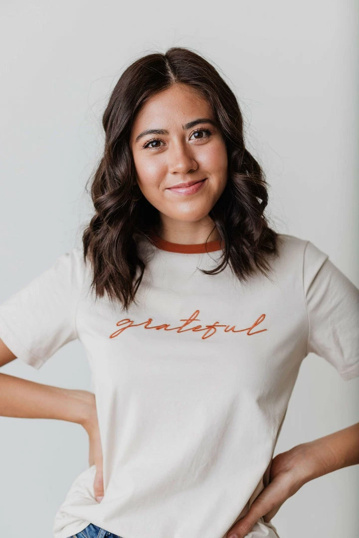 Vendor-unknown Grateful Embroidered Tee Tops 5 Vendor-unknown Grateful Embroidered Tee Tops