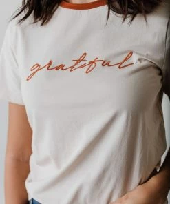 Vendor-unknown Grateful Embroidered Tee Tops
