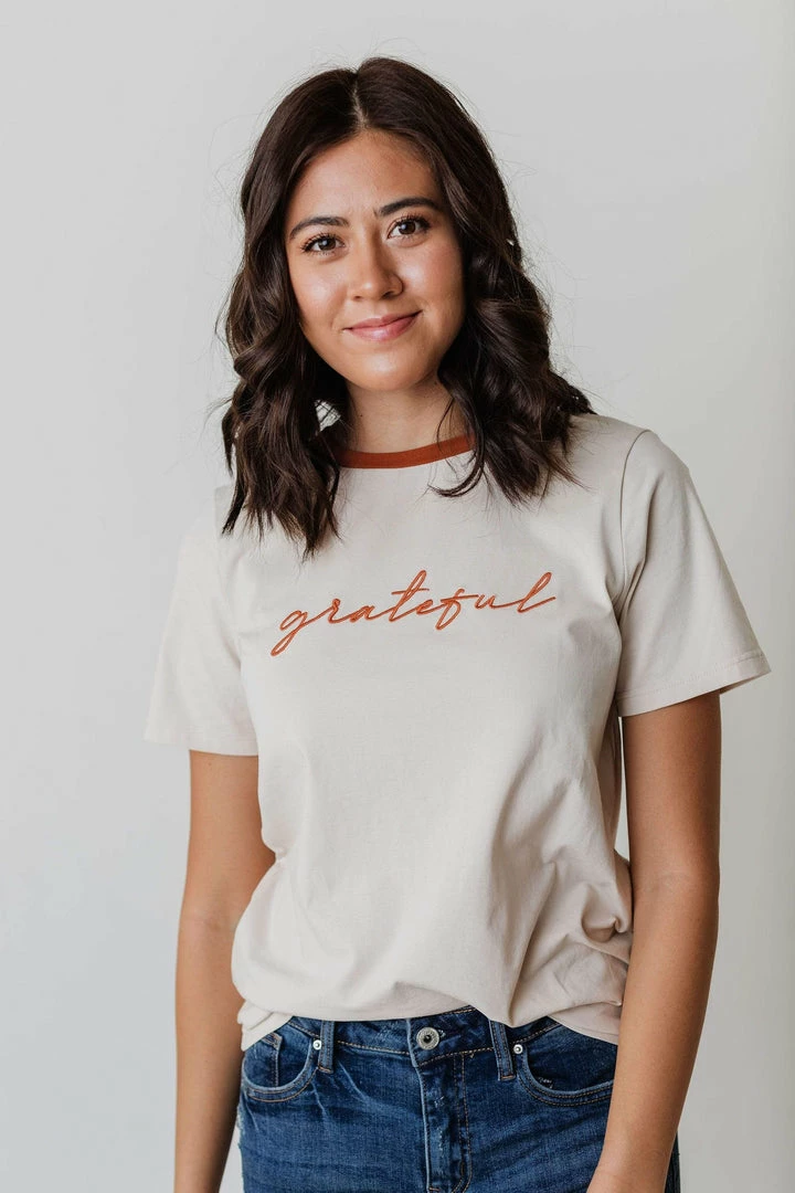 Vendor-unknown Grateful Embroidered Tee Tops 6 Vendor-unknown Grateful Embroidered Tee Tops