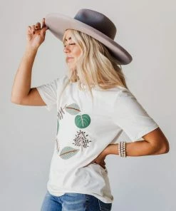 Vendor-unknown Tops EXCLUSIVE! Julia Embroidered Leaf Circle Tee