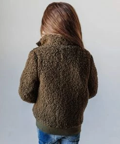 Vendor-unknown Marshall Teddy Bomber Jacket Olive KIDS