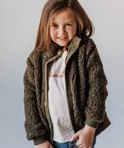 Vendor-unknown Marshall Teddy Bomber Jacket Olive KIDS