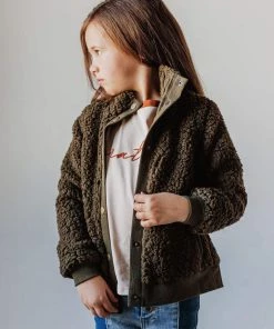 Vendor-unknown Marshall Teddy Bomber Jacket Olive KIDS