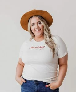 Vendor-unknown Plus Size EXCLUSIVE! Merry Embroidered Tee Tops 11 Vendor-unknown Plus Size EXCLUSIVE! Merry Embroidered Tee Tops