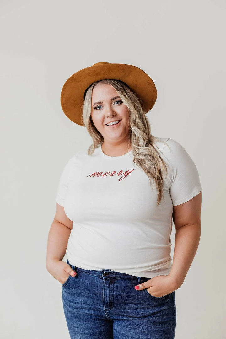 Vendor-unknown Plus Size EXCLUSIVE! Merry Embroidered Tee Tops 6 Vendor-unknown Plus Size EXCLUSIVE! Merry Embroidered Tee Tops
